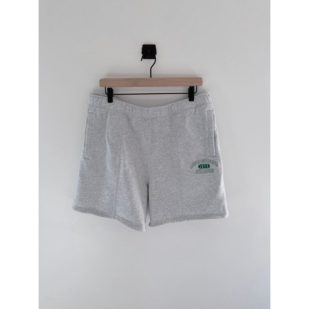 Roots Outdoor Sports Embroidered Gray Mens Sweat Shorts-Size XL